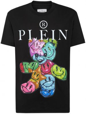 Bavlnené tričko s potlačou Philipp Plein čierna