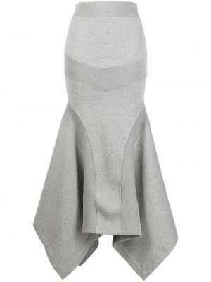 Bavlnená dlhá sukňa The Attico sivá