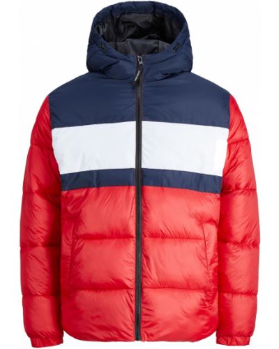 JACK & JONES Zimná bunda  námornícka modrá / červená / biela