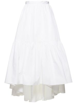 Памучна макси пола с волани Patou бяло