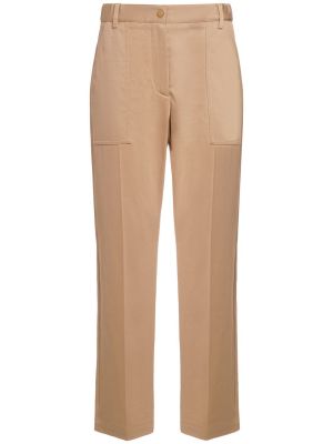 Pantalones de algodón Moncler beige