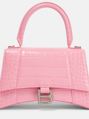Bolso clutch de cuero Balenciaga rosa