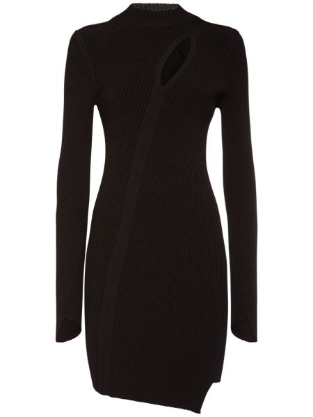 Mini vestido de viscosa de punto Versace negro