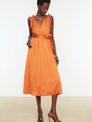 Миди рокля Trendyol оранжево