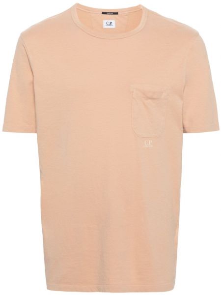 Βαμβακερή μπλούζα με σχέδιο C.p. Company μπεζ