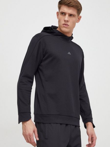 Kapucnis pulóver Adidas Performance fekete