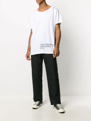 Camiseta con estampado Greg Lauren X Paul & Shark blanco