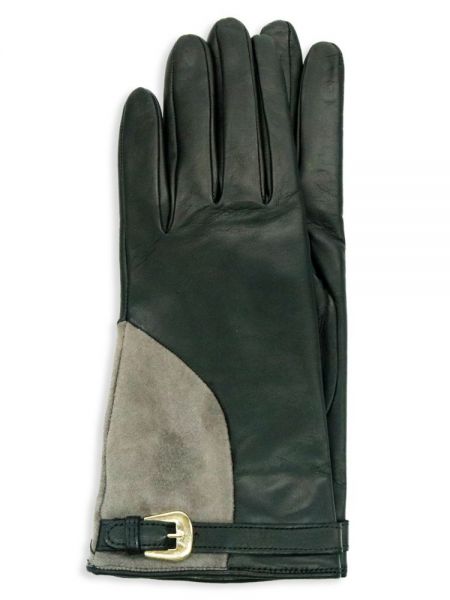 Кожаные замшевые перчатки Portolano черные