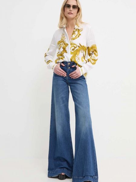 Біла джинсова сорочка Versace Jeans Couture