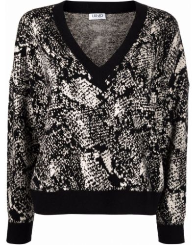 Jersey con estampado de tela jersey con estampado abstracto Liu Jo negro