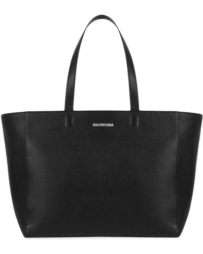 Кожени шопинг чанта Balenciaga черно