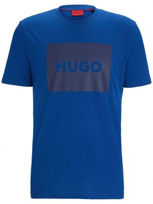 Koszulka bawełniana z nadrukiem Hugo niebieska