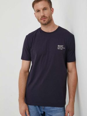 Памучна тениска с дълъг ръкав с апликация Gant