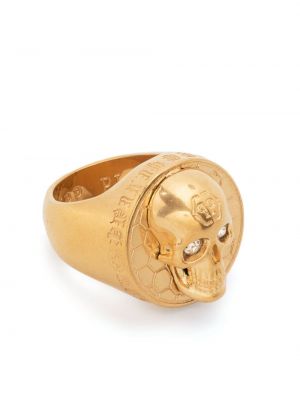 Inel cu aplicații Philipp Plein auriu