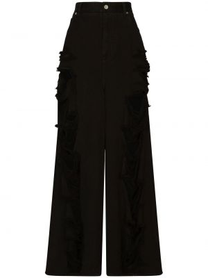 Brīva piegriezuma saplēsti džinsi Dolce & Gabbana melns
