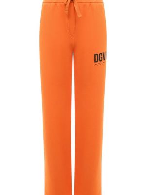 Хлопковые брюки Dolce & Gabbana оранжевые