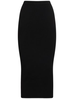 Vlněné pouzdrová sukně Alexander Mcqueen černé
