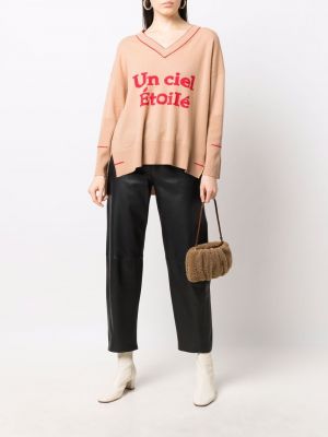 Pull avec imprimé slogan en tricot Max & Moi marron