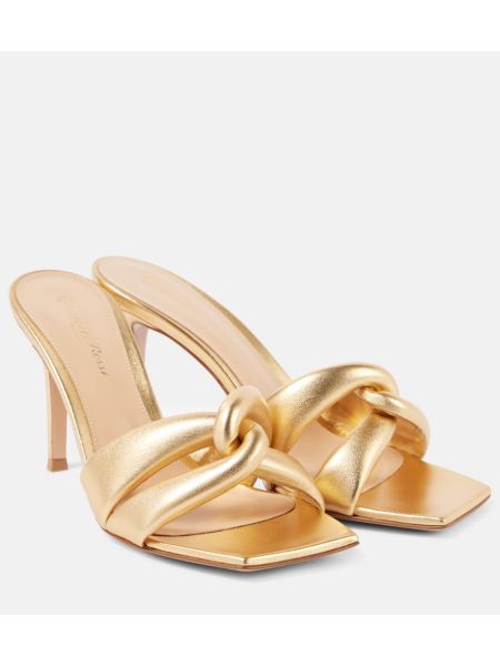 Läder mules Gianvito Rossi guld