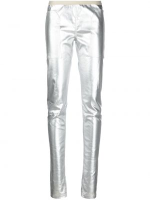 Pantaloni cu picior drept Rick Owens argintiu