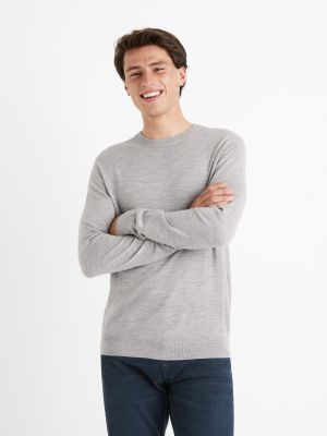 Вовняний светр з вовни мериноса Celio сірий