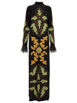 Hedvábné dlouhé šaty z peří Johanna Ortiz