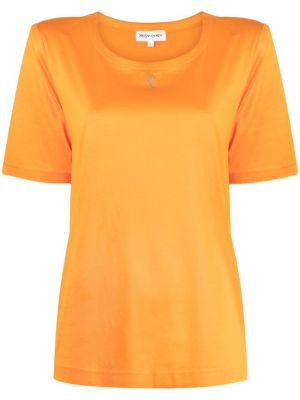 Koszulka bawełniana Saint Laurent Pre-owned pomarańczowa