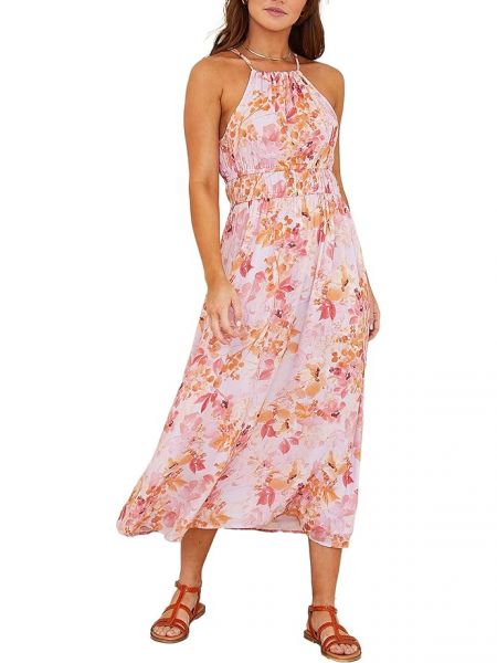 Платье с эластичным поясом без рукавов в цветочек с принтом Bella Dahl