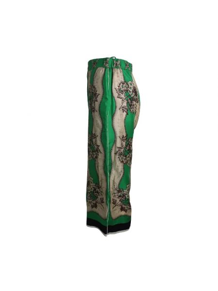 Jedwabne spodnie Gucci Vintage zielone
