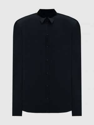 Черная блузка с аппликацией David Koma