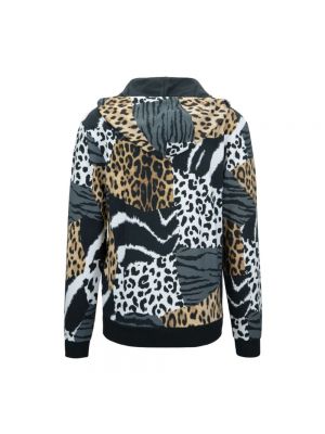 Sudadera con capucha leopardo Moschino negro