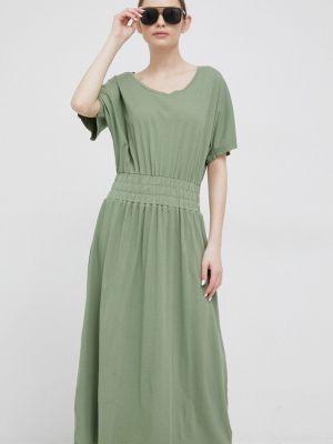 Bavlněné dlouhé šaty Deha zelené
