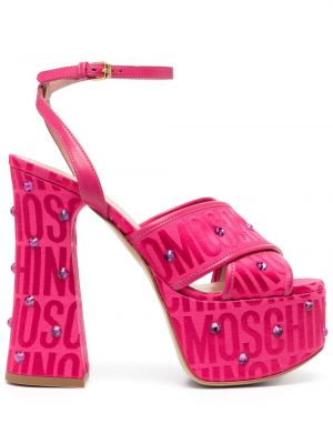 Žakárové sandále na platforme Moschino