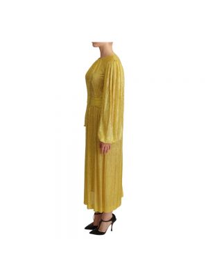 Sukienka midi plisowana Dolce And Gabbana żółta