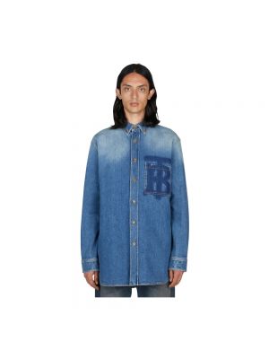 Koszula jeansowa bawełniana Burberry niebieska