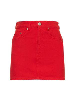 Bavlnená džínsová sukňa Ami Paris červená
