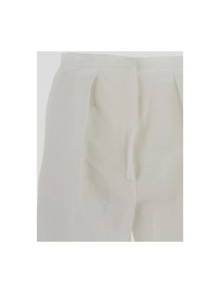 Pantalones rectos de cintura baja Sportmax blanco