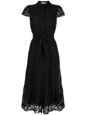 Haftowana sukienka midi koronkowa Alice + Olivia czarna