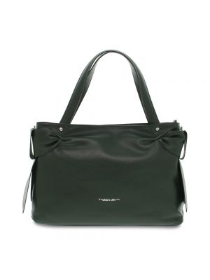 Leder shopper handtasche mit taschen Tosca Blu grün