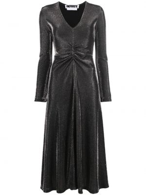 Вечерна рокля с v-образно деколте Rotate черно