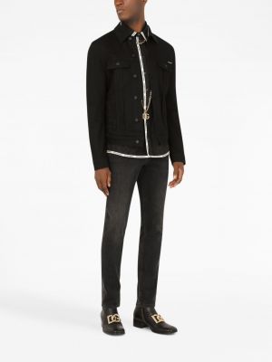 Skinny džíny s nízkým pasem Dolce & Gabbana černé