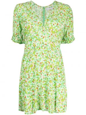 Zielona sukienka w kwiatki z nadrukiem Faithfull The Brand