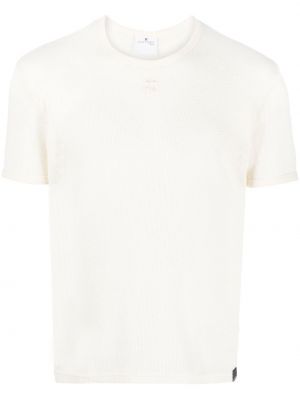 Мрежеста тениска с кръгло деколте Courreges бяло