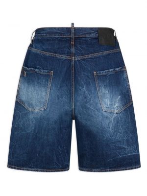 Shorts en jean à imprimé Dsquared2 bleu