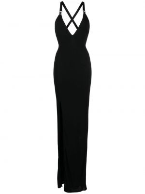 Večerní šaty s výstřihem do v Tom Ford černé