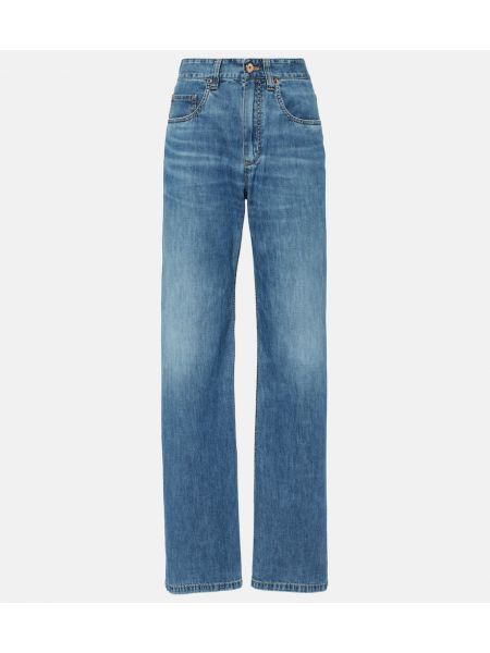 High waist straight jeans Brunello Cucinelli blau