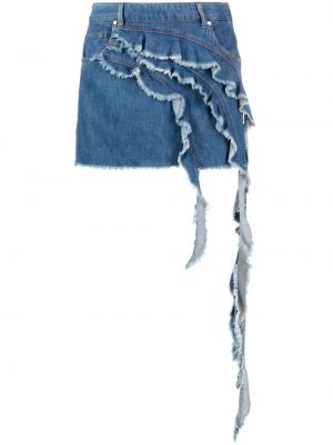 Drapovaný džínsová sukňa Blumarine modrá