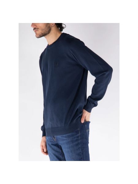Suéter de algodón de cuello redondo Timberland azul