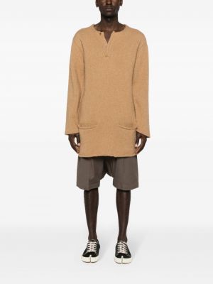 Sweter wełniany Yohji Yamamoto Pre-owned brązowy