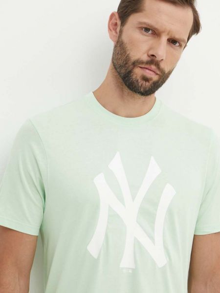 Koszulka bawełniana z nadrukiem 47 Brand zielona